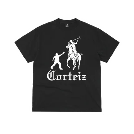 corteiz jack boys tee black white