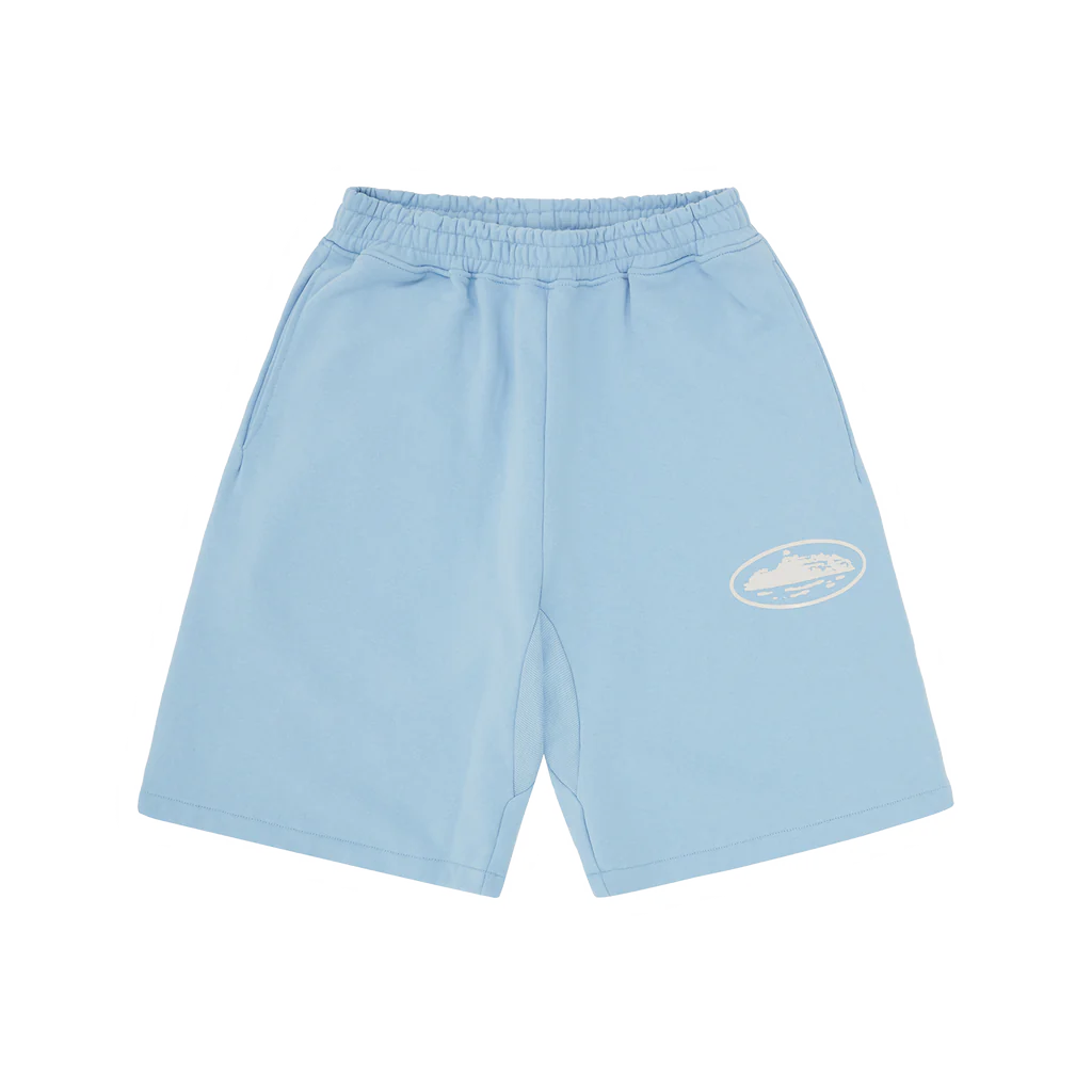 Island Puff Print Corteiz Sweatshort [BABY BLUE]