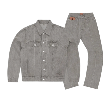 Corteiz Denim Alcatraz-Tracksuit Grey